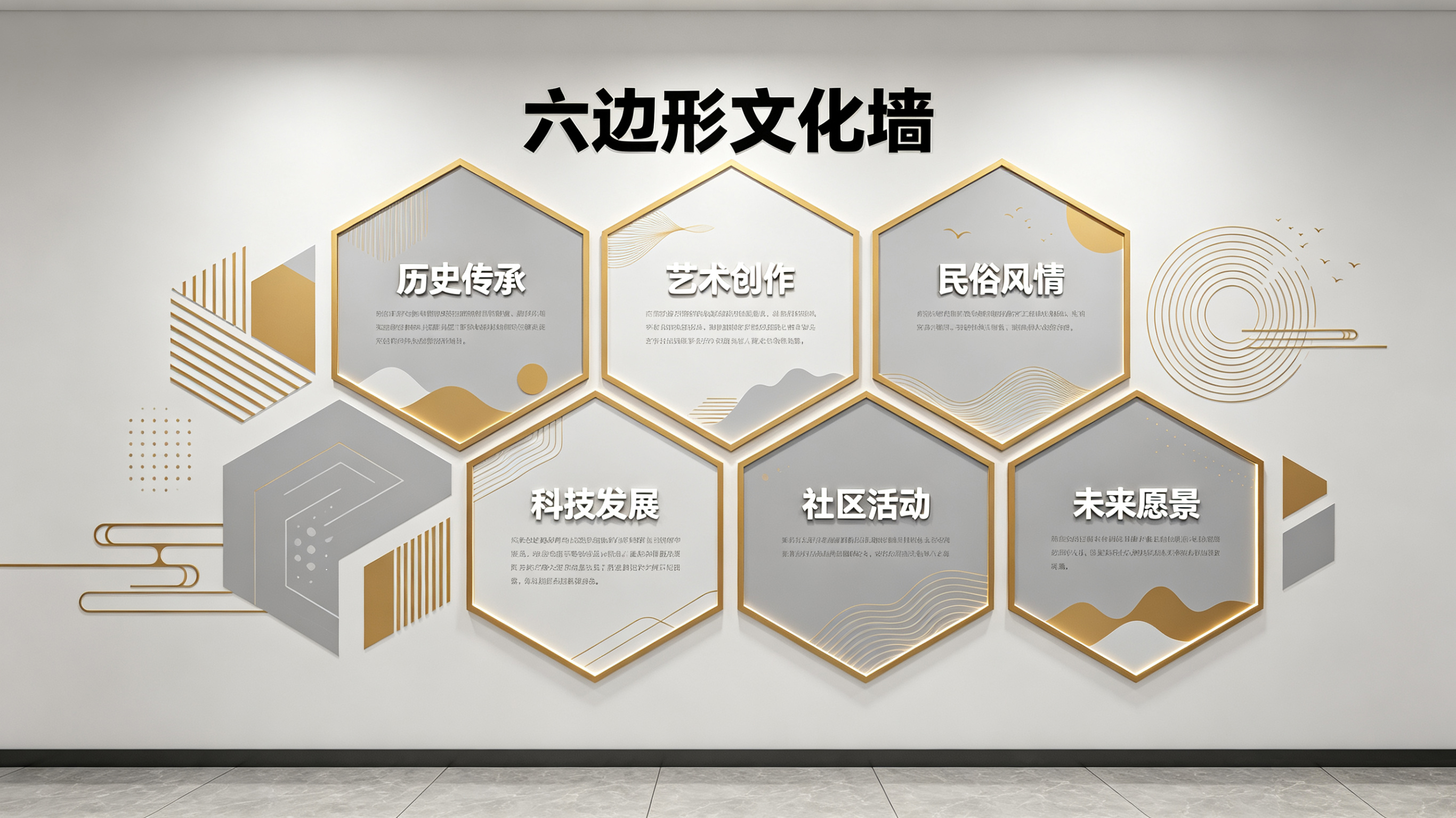  郎溪企业文化墙 | 六边形信息美学